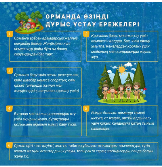 Орманда қауіпсіздік шараларын сақтау !Важно соблюдать меры безопасности в лесу!