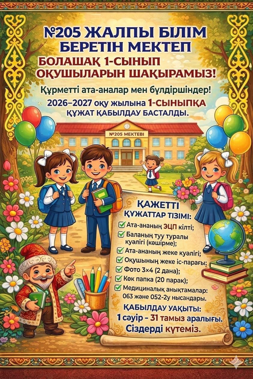 1-сынып оқушыларын шақыру!