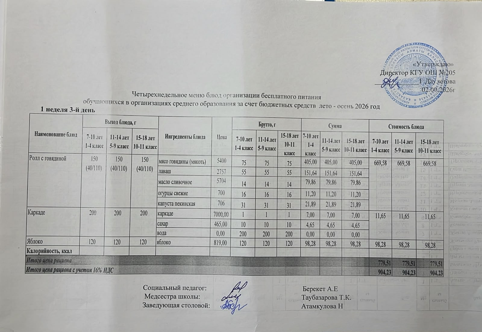 Ас мәзірі