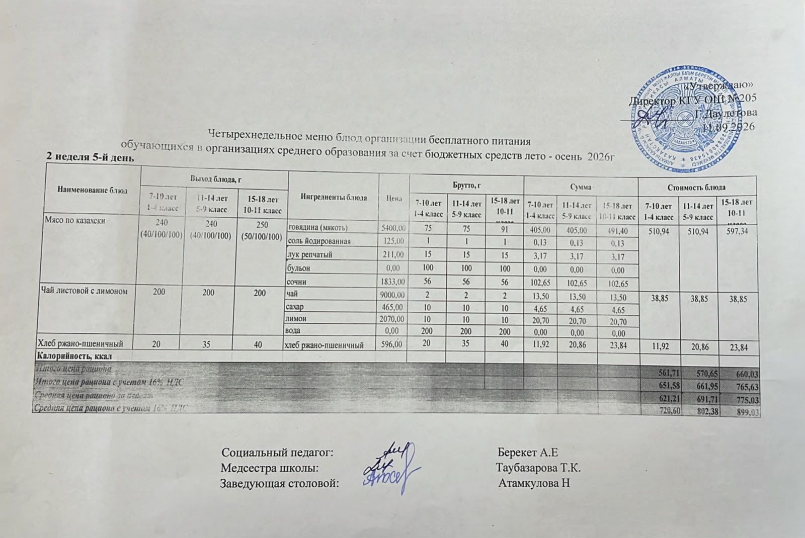 Ас мәзірі