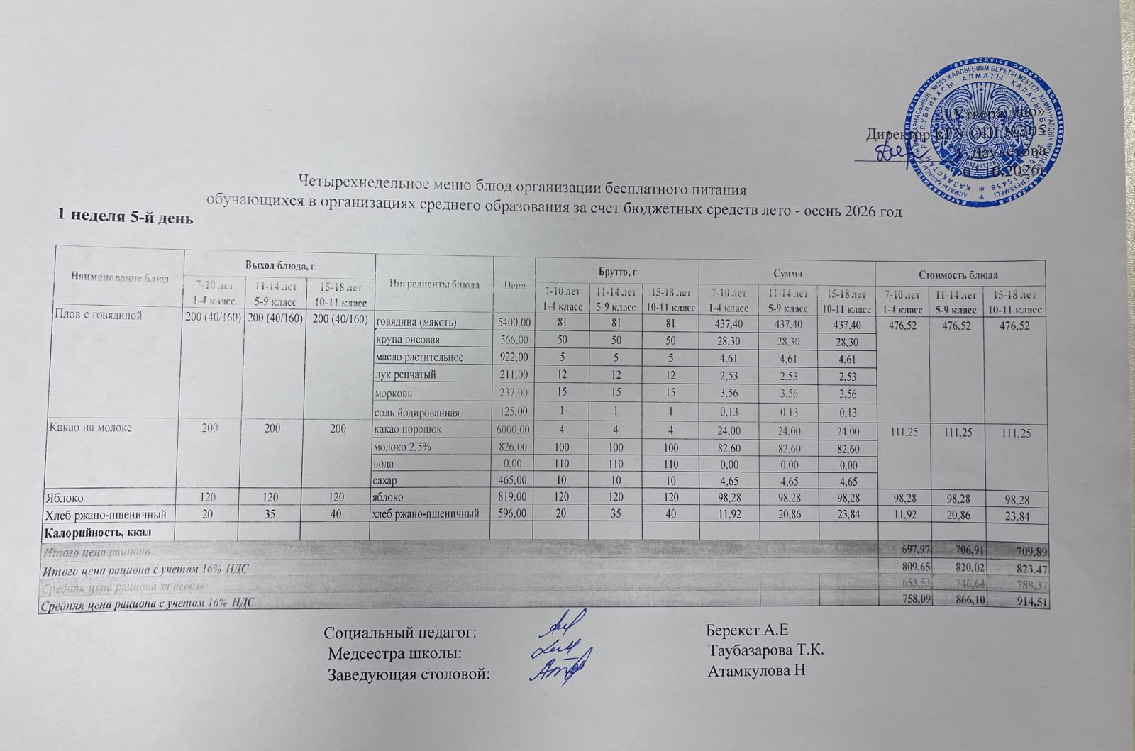 Ас мәзірі