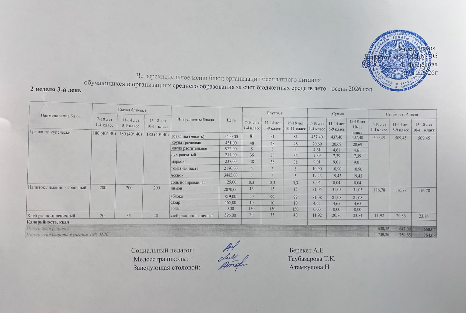 Ас мәзірі