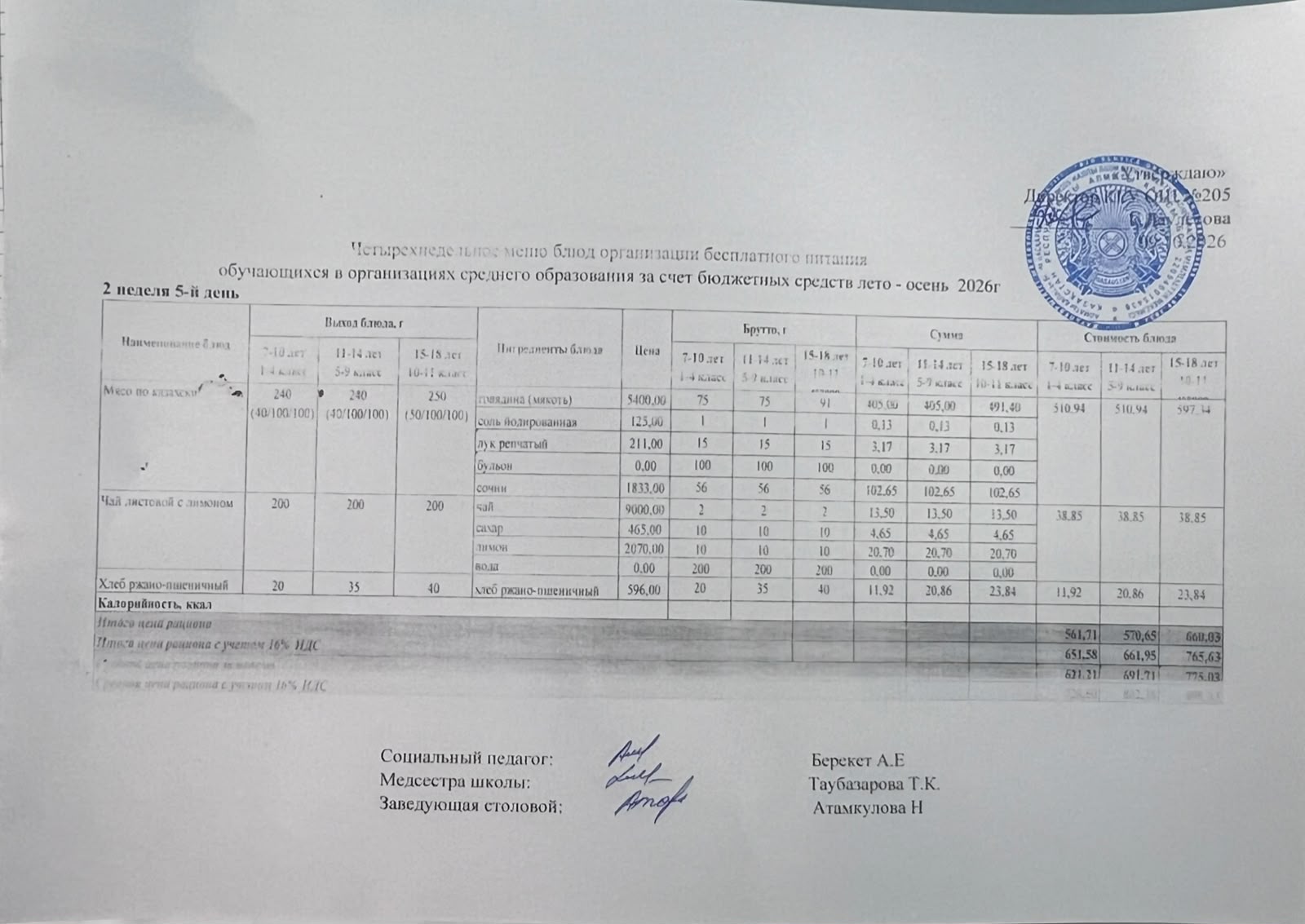 Ас мәзірі